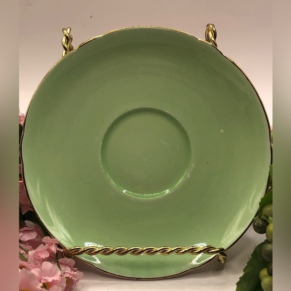 1945-1966 Shelley 0452/55 Fine Bone China Teacup & Saucer, Widemouth, Pale Green - Picture 5 of 10